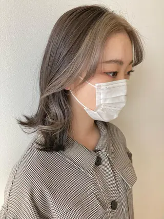 ミディアム カラー nono/パーマ /顔まわりカット🐈のヘアスタイル