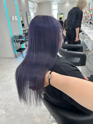 ロング カラー ブリーチなし透明感 ×縮毛矯正🤍ユウのヘアスタイル