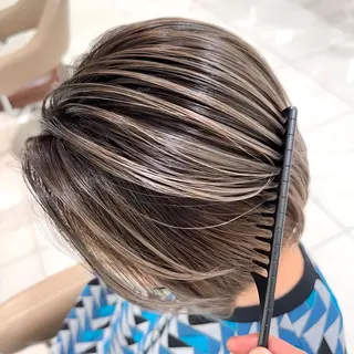 セミロング カラー 山崎俊輔/髪質改善 /バレイヤージュのヘアスタイル