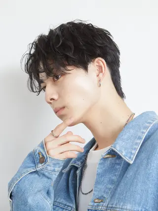 ミディアム パーマ メンズ 🔥メンズ超特化🔥 青木海斗のヘアスタイル