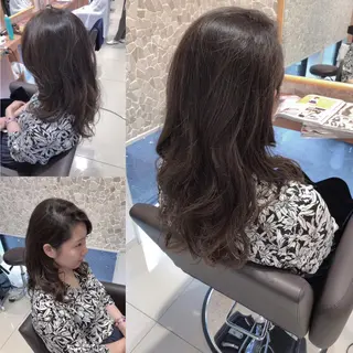セミロング ロング カラー レイヤーカット匠 イソザキノリユキのヘアスタイル