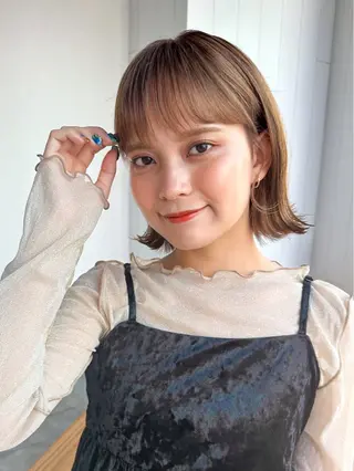 ショート 🌷モア 🌷暖色カラー・ボブのヘアスタイル