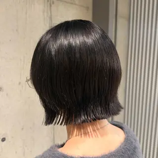 ミディアム カラー ヘアアレンジ 透けるボブレイヤー ・リクト💥のヘアスタイル