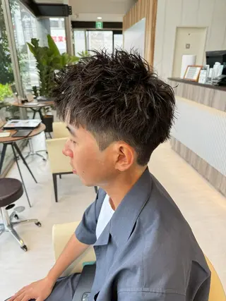 ショート メンズ パーマ メンズ特化🏆 田中滉のヘアスタイル