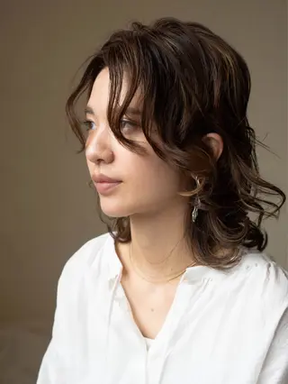 ミディアム パーマ パーマ特化 フシキサトシのヘアスタイル