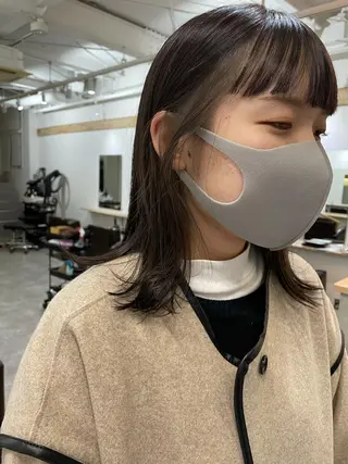 ミディアム カラー パーマ/透明感カラー /ボブ/吉田一生のヘアスタイル