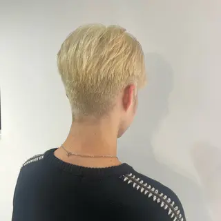 カラー メンズ ボブ／ブリーチカラー ／ゆづき🌟のヘアスタイル