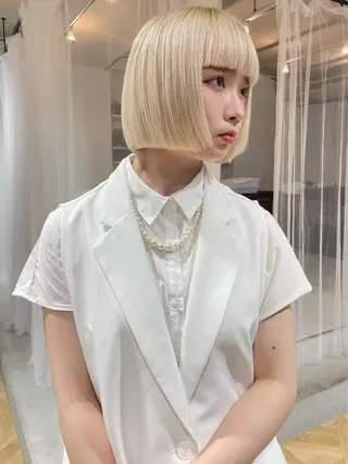 ショート ボブ/ハイトーン 🍄Kurumi🍄のヘアスタイル