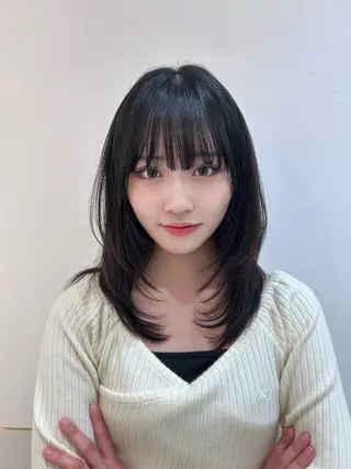 ミディアム ボブ/レイヤーボブ/ 髪質改善/梶川 夏季のヘアスタイル