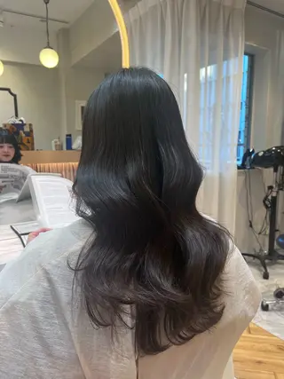 ミディアム 山崎/ボブ縮毛矯正 レイヤー髪質改善のヘアスタイル