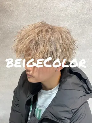 ショート カラー パーマ ヘアアレンジ メンズ Ryo横浜韓国ヘア/ 曲がる縮毛矯正特化のヘアスタイル