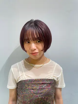 ショート カラー 縮毛矯正/レイヤー /ひかるのヘアスタイル