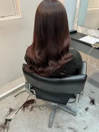 セミロング 濱川響太レディース カットモデルのヘアスタイル