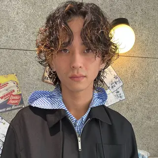 パーマ メンズ ボブ/ショートボブ/ 岡山駅/別曽遥也のヘアスタイル