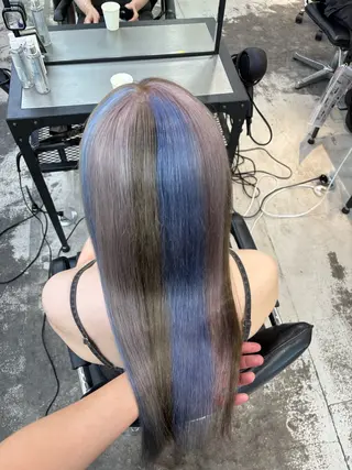 ロング カラー HIKARI🐈‍⬛ ハイトーン×デザインのヘアスタイル