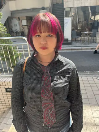 ショート カラー ヘアアレンジ ハイトーン/美髪矯正 🍃大江拓実のヘアスタイル