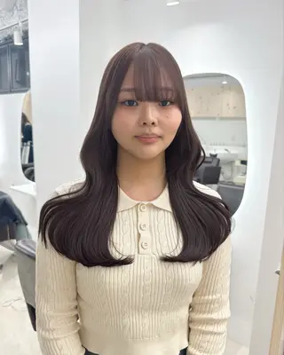 ロング カラー 新宿/韓国ヘア/ 髪質改善ストレートのヘアスタイル