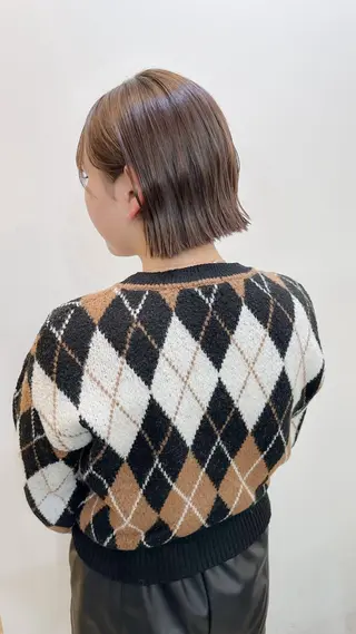 ミディアム カラー 竹内啓太 ボブのヘアスタイル