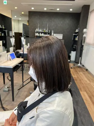 ミディアム カラー 太白区白髪ぼかし/ ボブカット/千葉達人のヘアスタイル