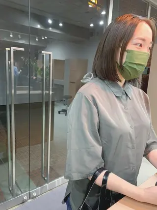 ショート カラー ボブパーマコテ巻き風 パーマNo1深江秀平のヘアスタイル