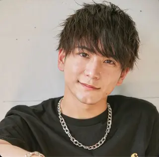 ミディアム パーマ メンズ 板岡 丈一のヘアスタイル