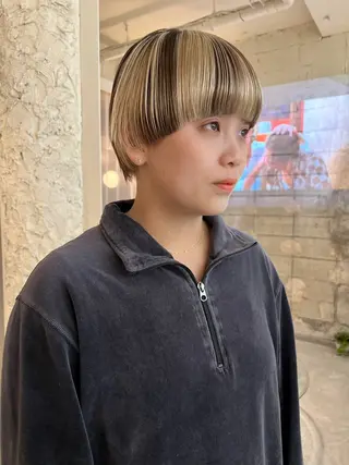 ショート カラー haco＋所属・圧倒的デザイン力 店長🎨RENAのヘアスタイル