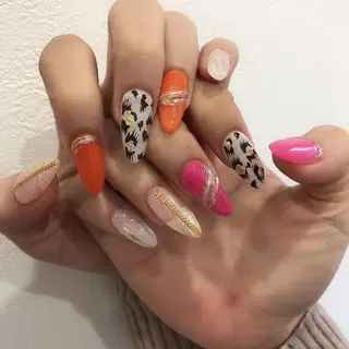 ロング カラー ヘアアレンジ キッズ ネイル マツエク・マツパ 福田 加奈のネイルデザイン