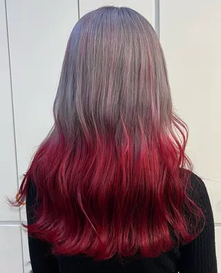 ロング カラー ハイトーン/推しカラ ー⛓💜ゆららのヘアスタイル