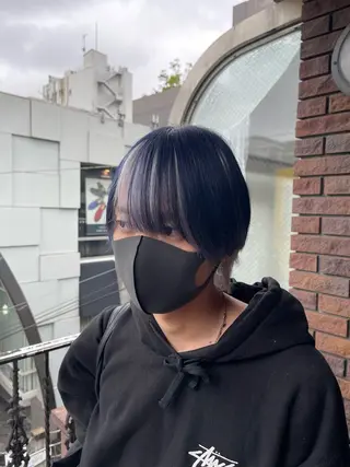 カラー メンズ SALOWIN渋谷caldo店所属・SERINA/ウルフ 、デザインカラーのヘアスタイル