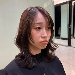 ミディアム パーマ 韓国風パーマ🌿コテ 巻き風パーマ/るいのヘアスタイル