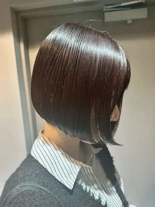 ショート 縮毛矯正+モテカラー 🎀✨MIHOのヘアスタイル