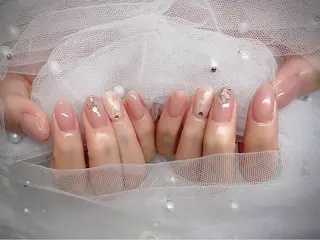 ネイル I-nailロング /ワンホン/キラキラのネイルデザイン