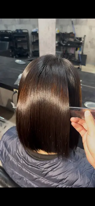 ミディアム 溝渕朋也 /髪質改善ストレートのヘアスタイル