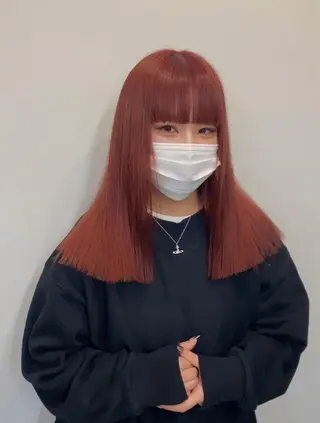 セミロング カラー sunc所属・梅田l大人韓国ヘア レイヤー×艶カラーのヘアスタイル