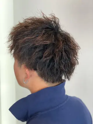 ミディアム パーマ メンズ 石崎 直也のヘアスタイル