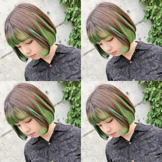 ショート カラー ヘアアレンジ メンズ キッズ 💟Chloe原宿店 🩶ハイトーンのヘアスタイル