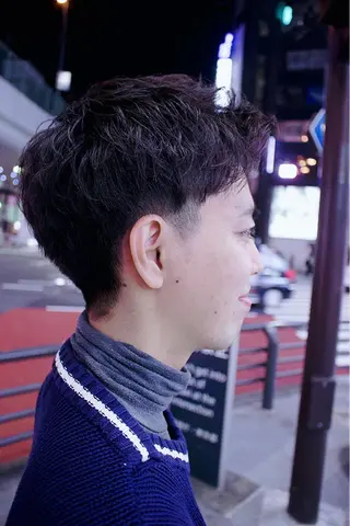 ショート パーマ メンズ 大泉 和也のヘアスタイル