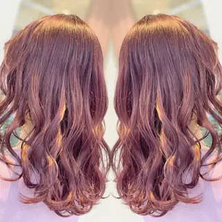 ミディアム カラー ヘアアレンジ 髪質改善×ハイトーン 中田啄也のヘアスタイル