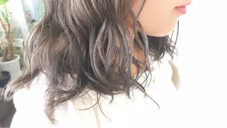 セミロング カラー パーマ ヘアアレンジ エグチ アキラのヘアスタイル