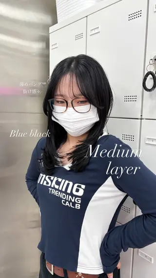 セミロング カラー 表参道ハッシュカット レイヤー/リノンのヘアスタイル