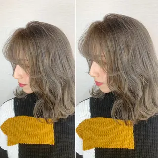 ミディアム ブリーチなしダブル/ レイヤーカット 小棹のヘアスタイル