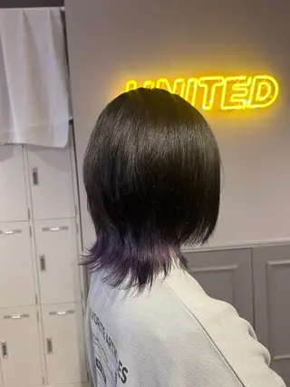 ショート カラー パーマ ヘアアレンジ メンズ キッズ ブリーチなしカラー/ ブラウン/レイヤーのヘアスタイル