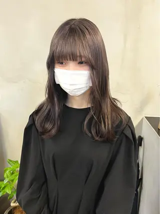 ミディアム カラー ヘアアレンジ esu西梅田所属・ena/ブリーチなし 透明感・レイヤー🎀のヘアスタイル