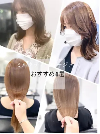 セミロング カラー opus 店長大和 レイヤー/赤み消しのヘアスタイル