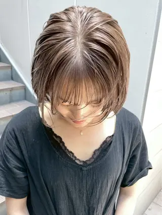 ショート カラー ブリーチなし ダブルカラー/ゆなのヘアスタイル