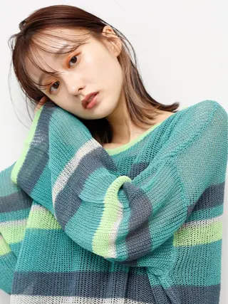 ミディアム カラー ill.所属・ill［イル］大須 ダブルカラー髪質改善のヘアスタイル