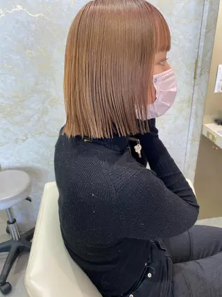 ミディアム カラー 店長/mao/ 前髪/顔周りカットのヘアスタイル