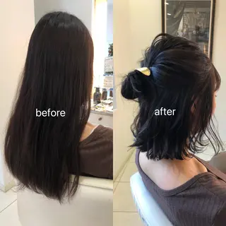 ミディアム カラー 店長/mao/ 前髪/顔周りカットのヘアスタイル