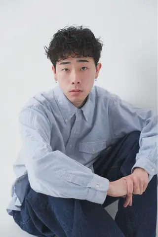 パーマ メンズ 心斎橋バレイヤージュ 小林勝貴のヘアスタイル