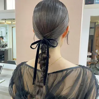 セミロング ヘアアレンジ 韓国風パーマ/ヘア セット/店長みづきのヘアスタイル